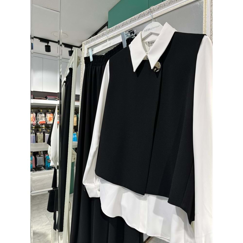 TRİPEN ETEKLİ TAKIM - SİYAH - 3