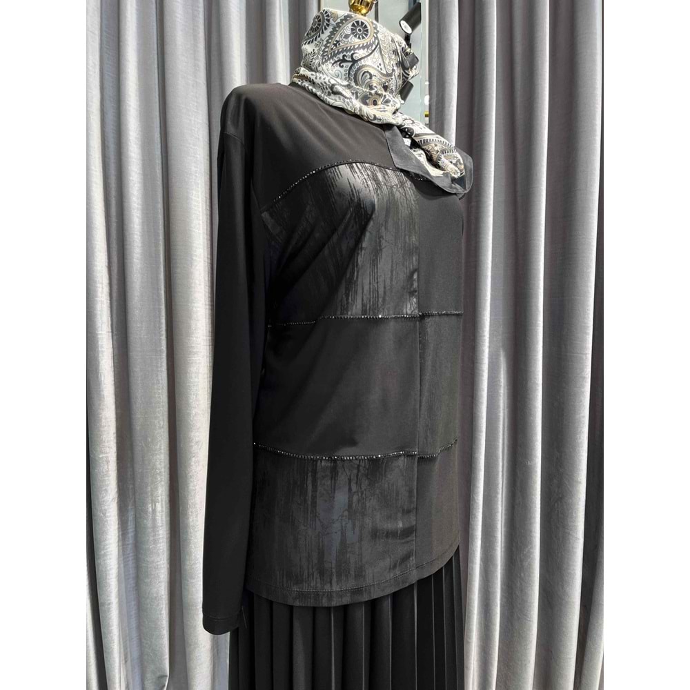 CLEMENCE ETEKLİ TAKIM - SİYAH - 48