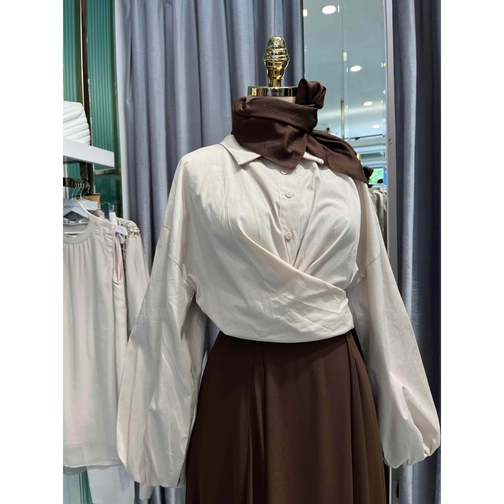 ADN KETEN GÖMLEK - BEJ - 3