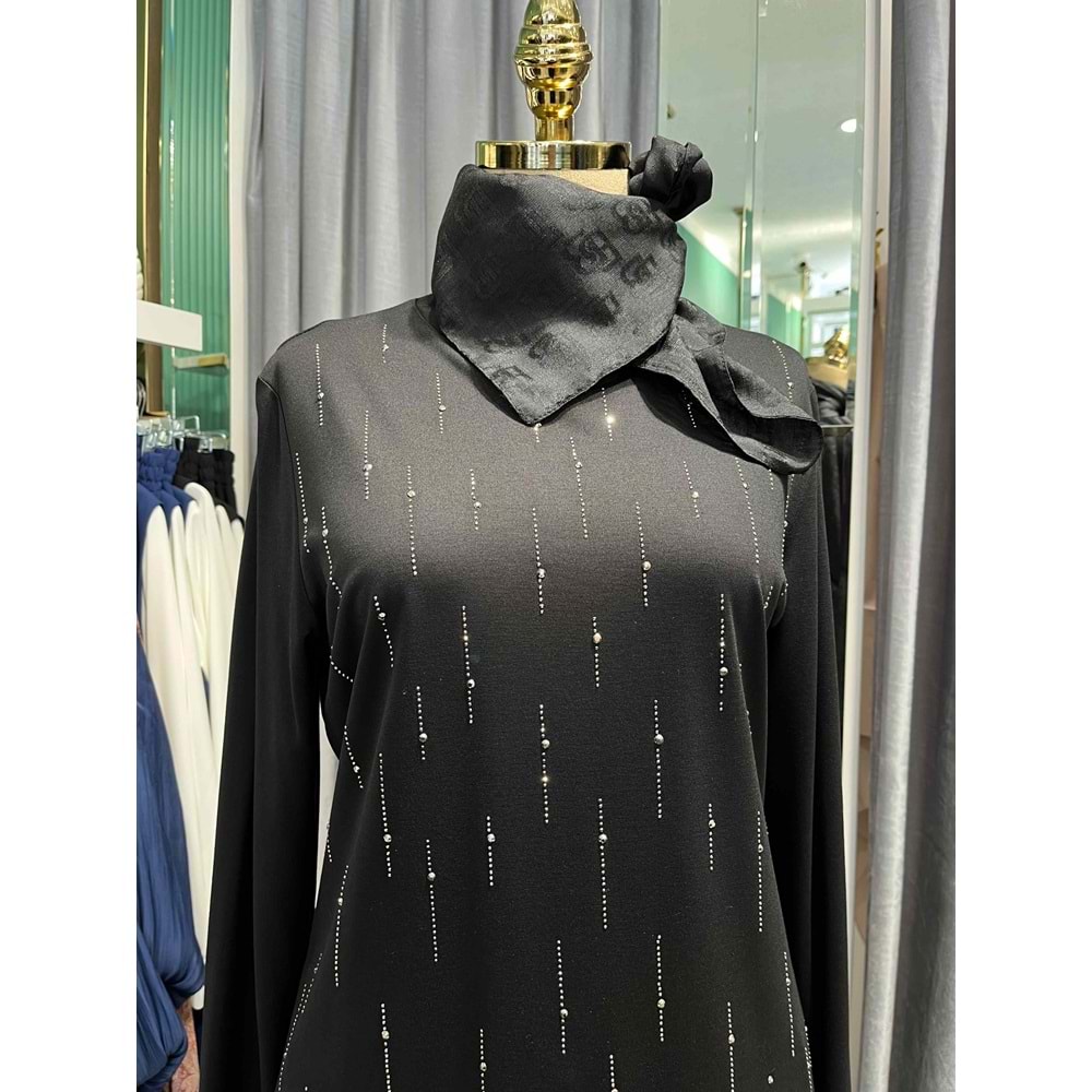 ADN TAŞLI TUNİK 302 - SİYAH - 1