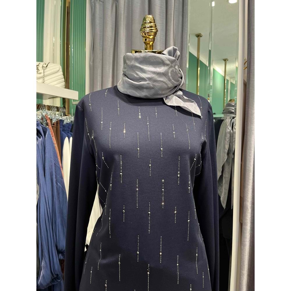 ADN TAŞLI TUNİK 302 - LACİVERT - 1