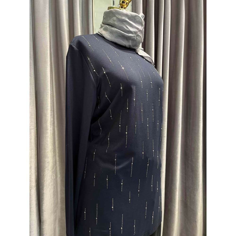 ADN TAŞLI TUNİK 302 - LACİVERT - 2