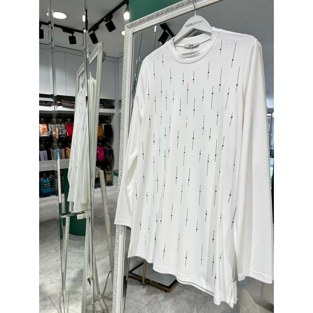 ADN TAŞLI TUNİK 302 - BEYAZ - 1