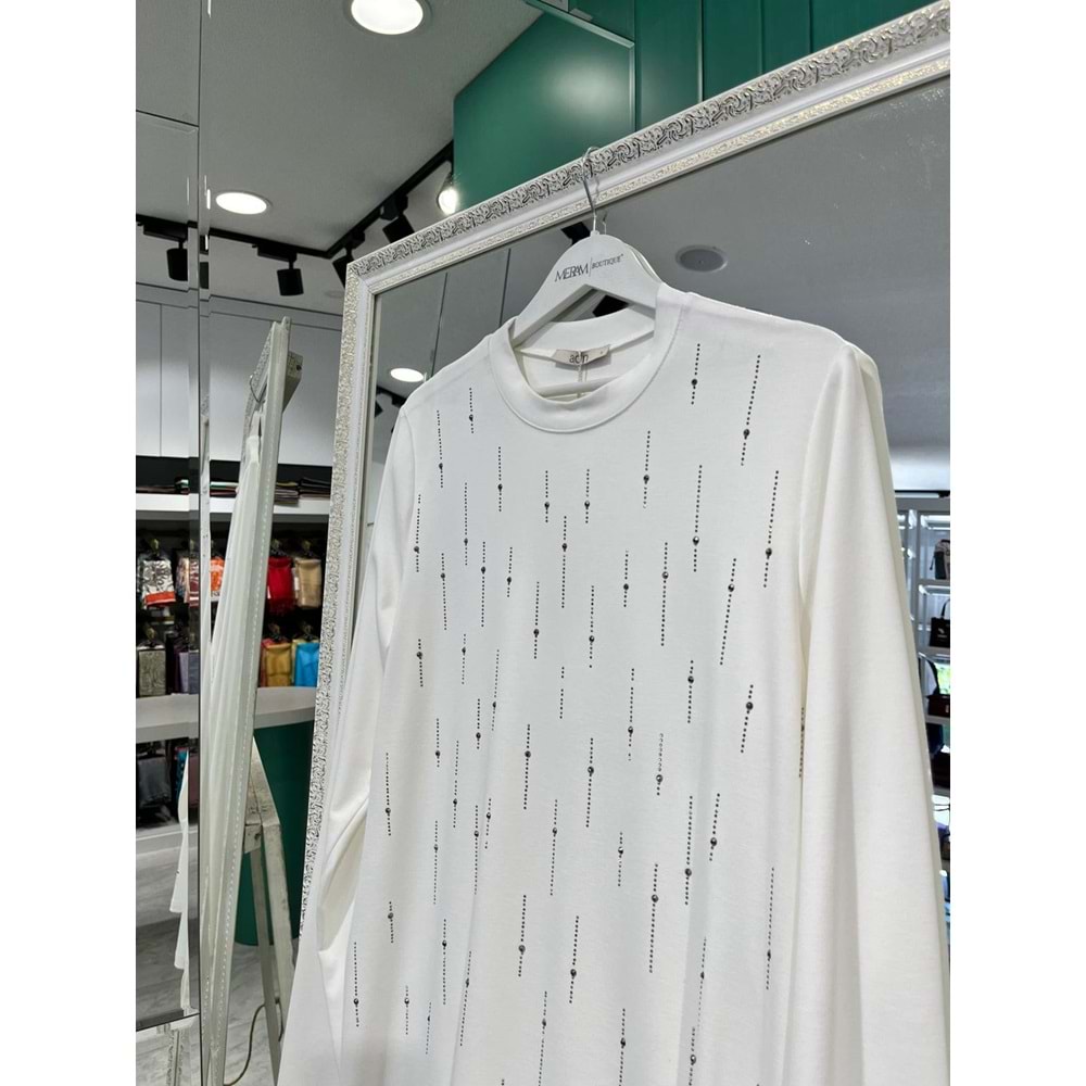 ADN TAŞLI TUNİK 302 - BEYAZ - 1