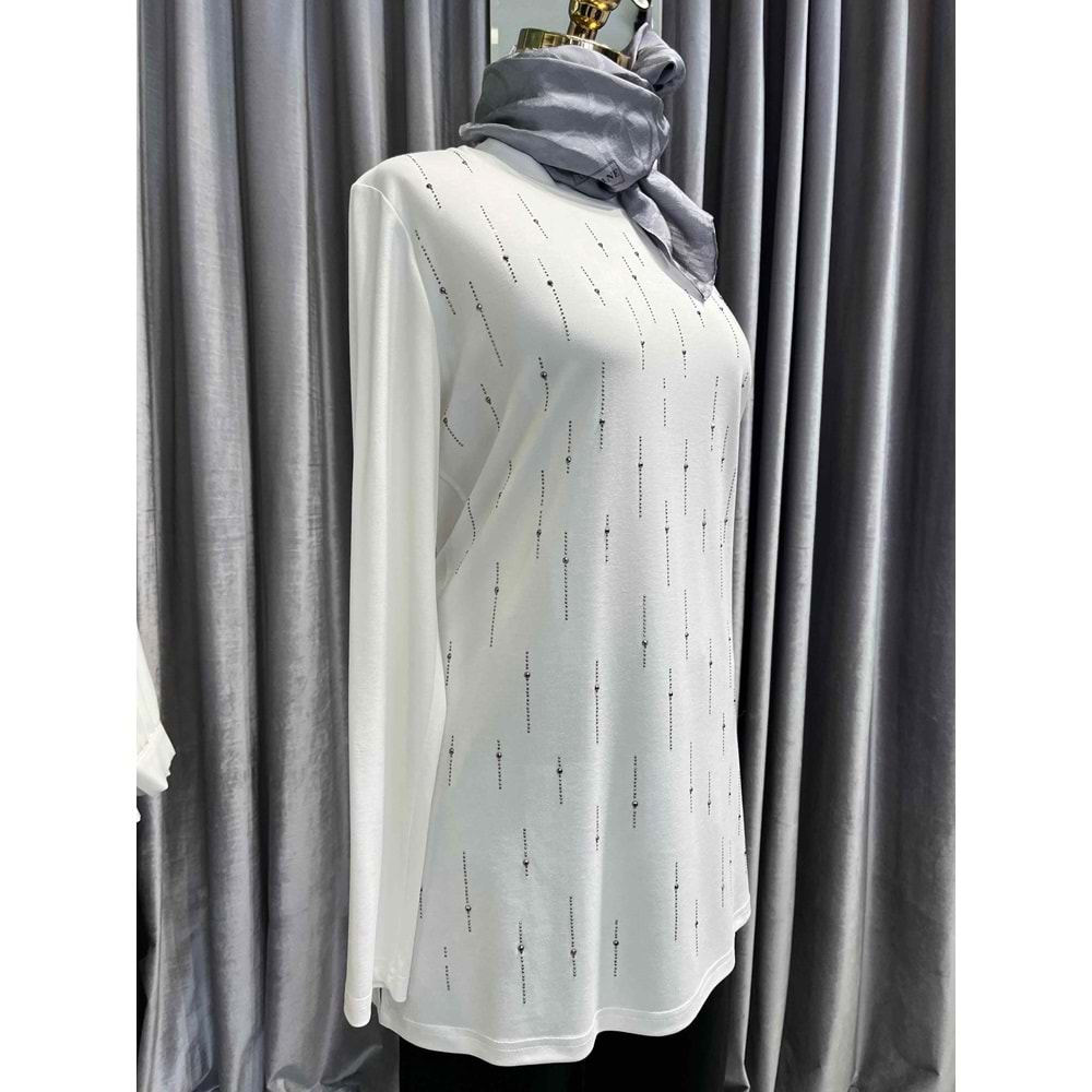 ADN TAŞLI TUNİK 302 - BEYAZ - 1