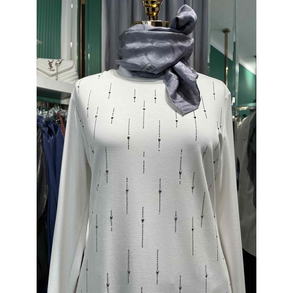 ADN TAŞLI TUNİK 302 - BEYAZ - 1