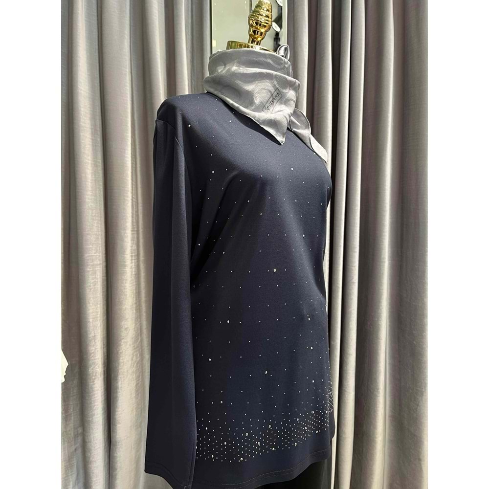 ADN BONCUK TAŞLI TUNİK - LACİVERT - 1