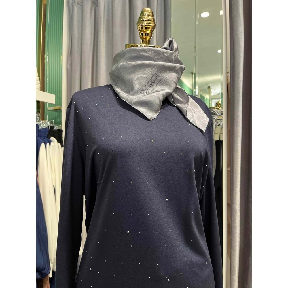 ADN BONCUK TAŞLI TUNİK - LACİVERT - 1