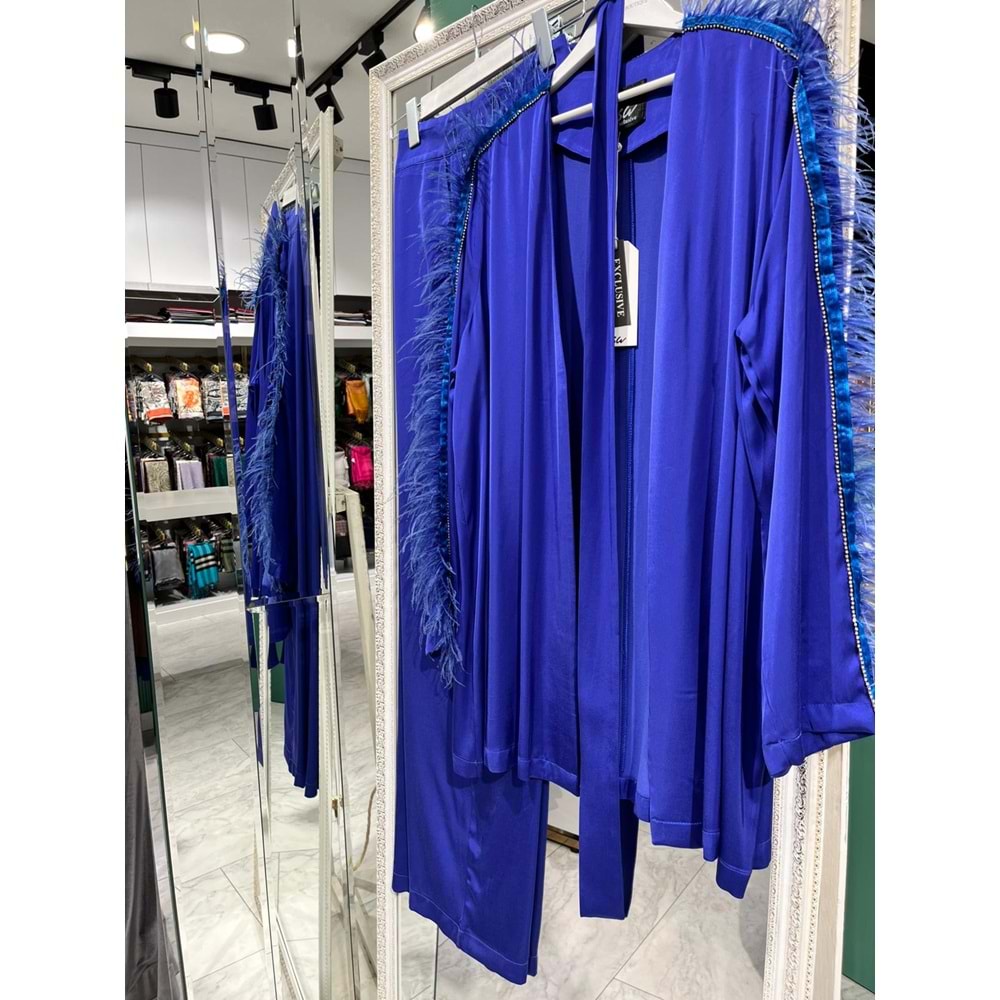 LİSA TÜYLÜ PANTOLON TAKIM - MAVİ - 1