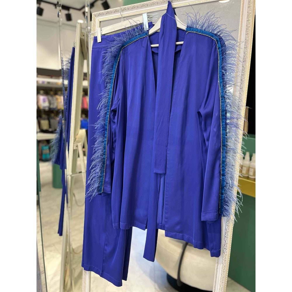 LİSA TÜYLÜ PANTOLON TAKIM - MAVİ - 2