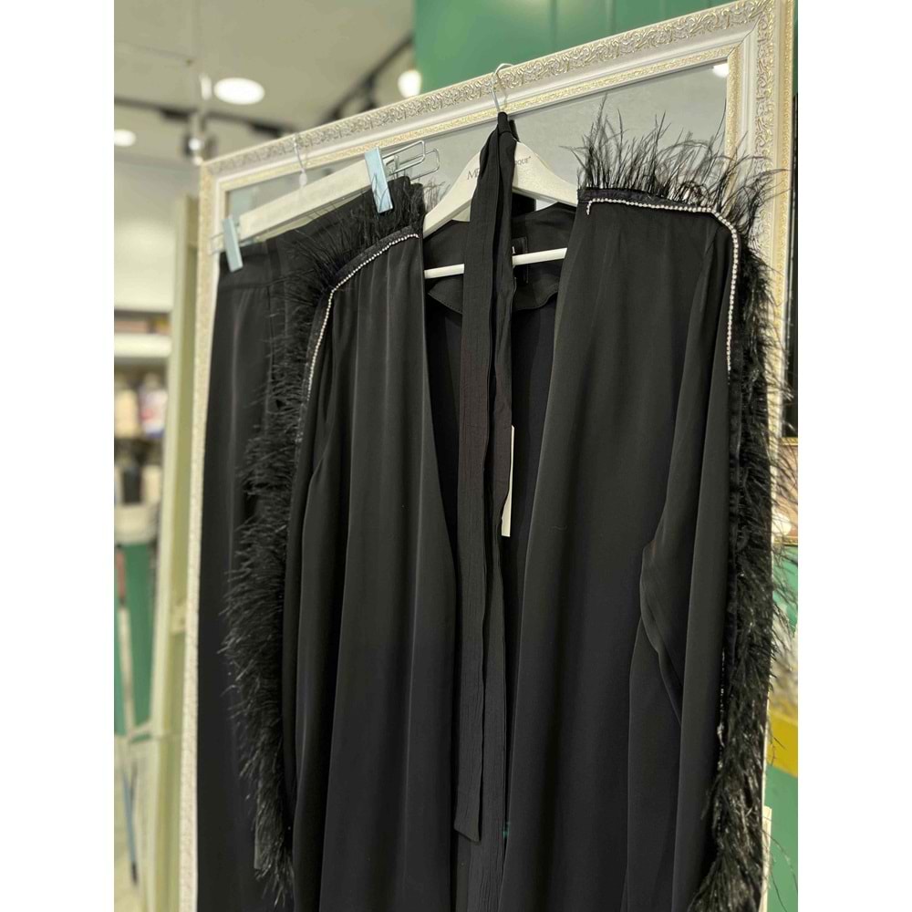 LİSA TÜYLÜ PANTOLON TAKIM - SİYAH - 1