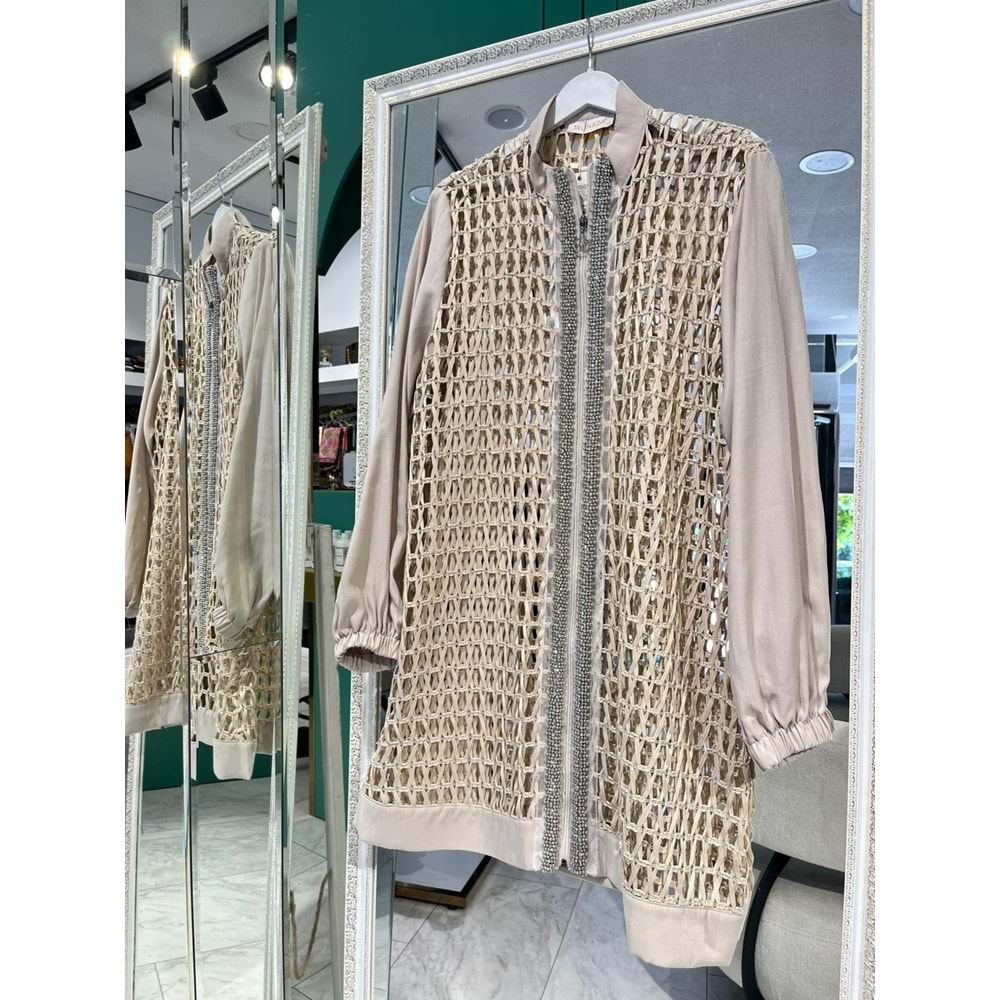 SELİNADA FİLE CEKET - BEJ - 40