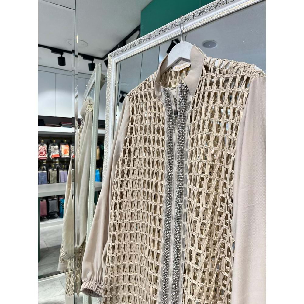 SELİNADA FİLE CEKET - BEJ - 40