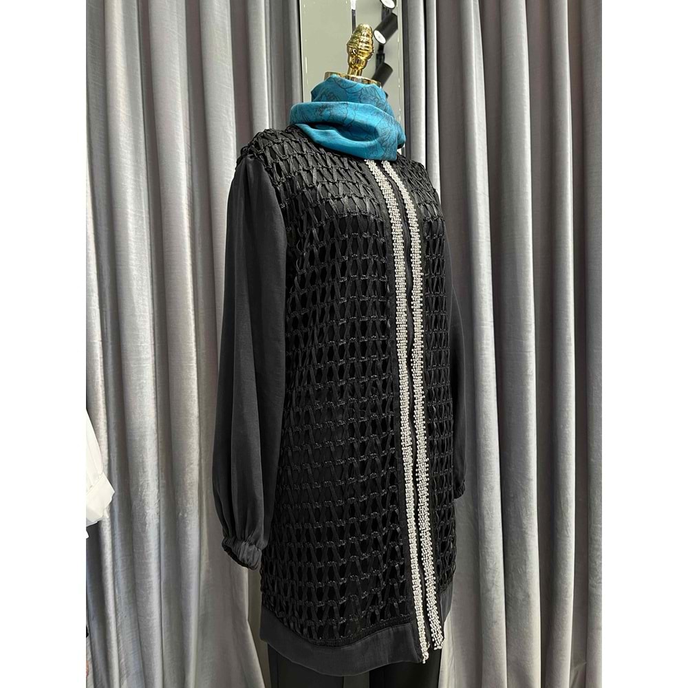 SELİNADA FİLE CEKET - SİYAH - 38