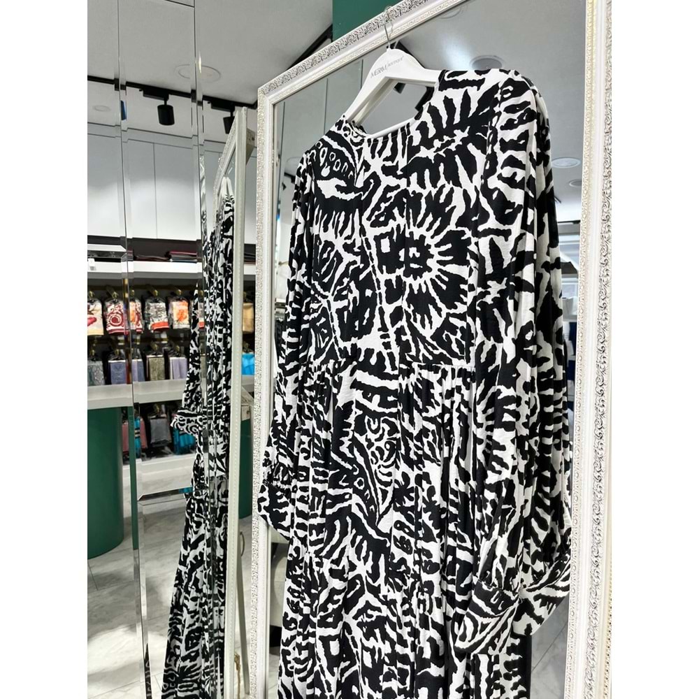 ZÜHRE MUSE ELBİSE - SİYAH-BEYAZ - 40