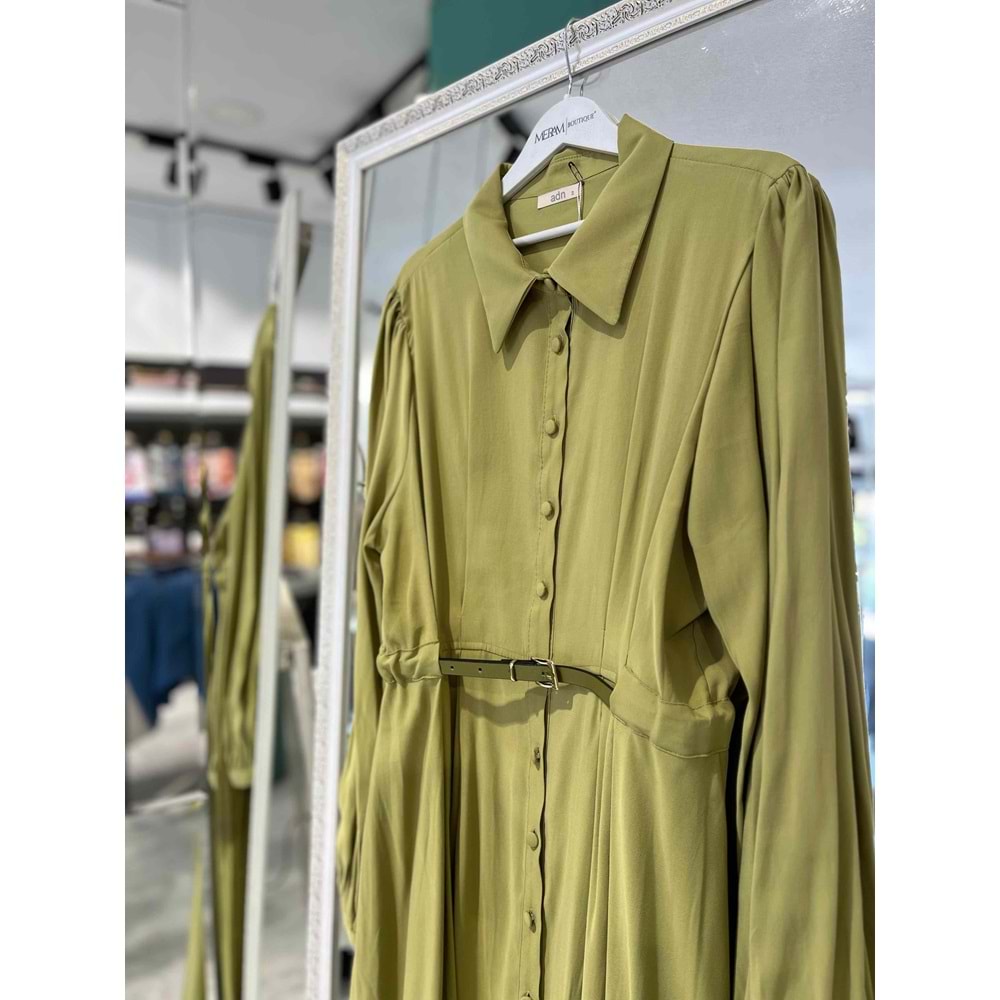 ADN LİYOSEL ELBİSE - YAĞ YEŞİLİ - 2