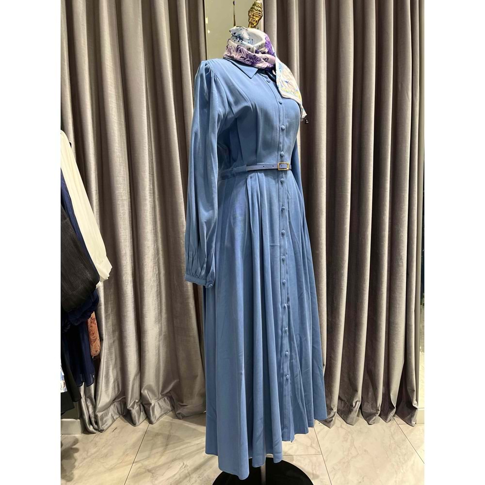 ADN LİYOSEL ELBİSE - İNDİGO MAVİ - 2