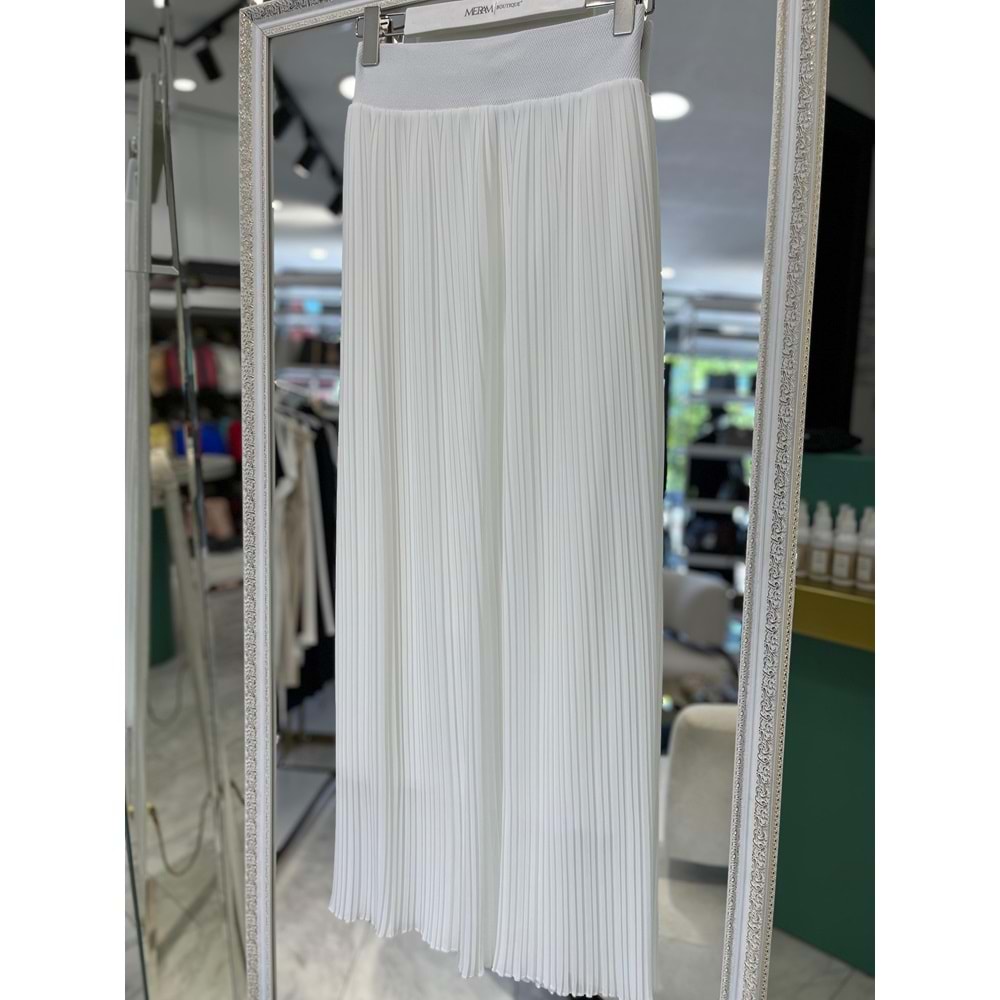 NURGÜN PİLİSELİ ETEK 3060 - BEYAZ - 1