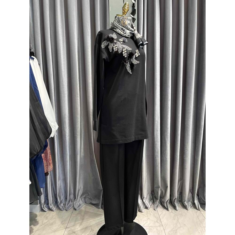 ZAFİRA VALERIA İKİLİ TAKIM - SİYAH - 1