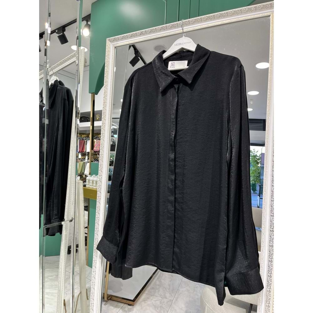 VUU SİMLİ GÖMLEK - SİYAH - 42