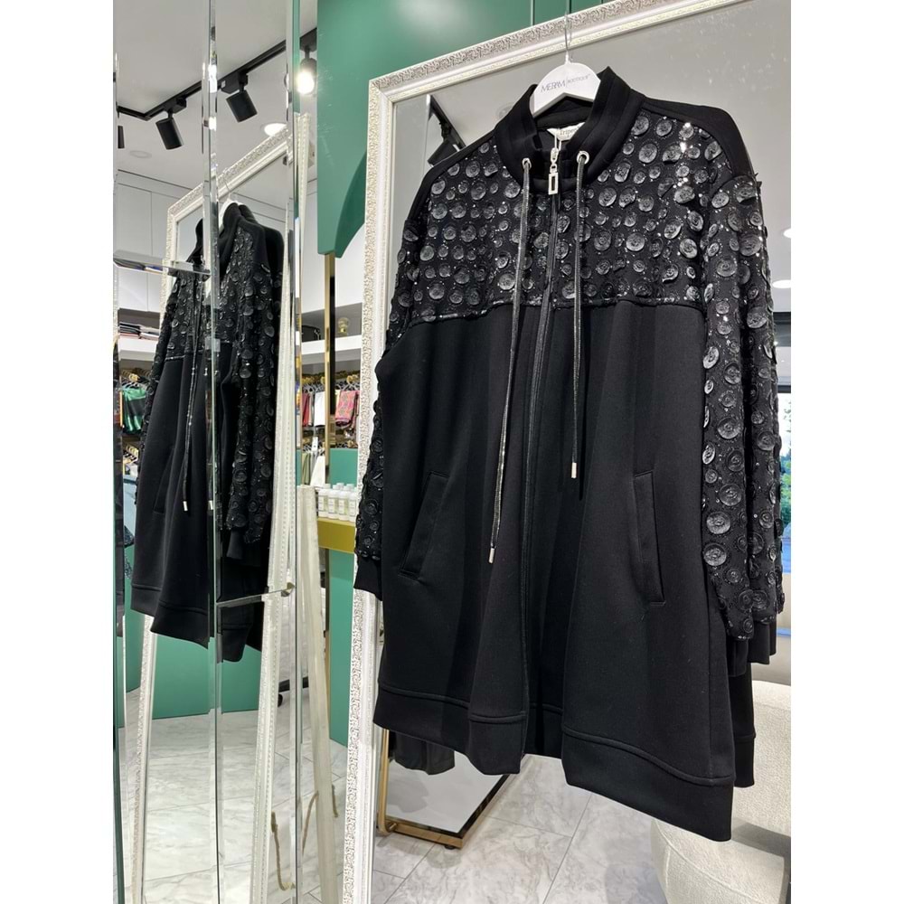 TRİPEN İŞLEMELİ CEKET - SİYAH - 4