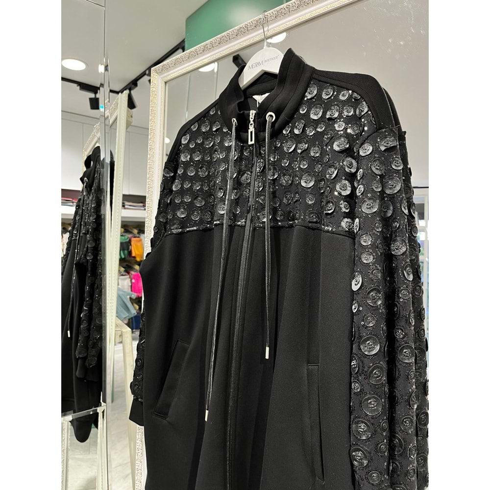 TRİPEN İŞLEMELİ CEKET - SİYAH - 4