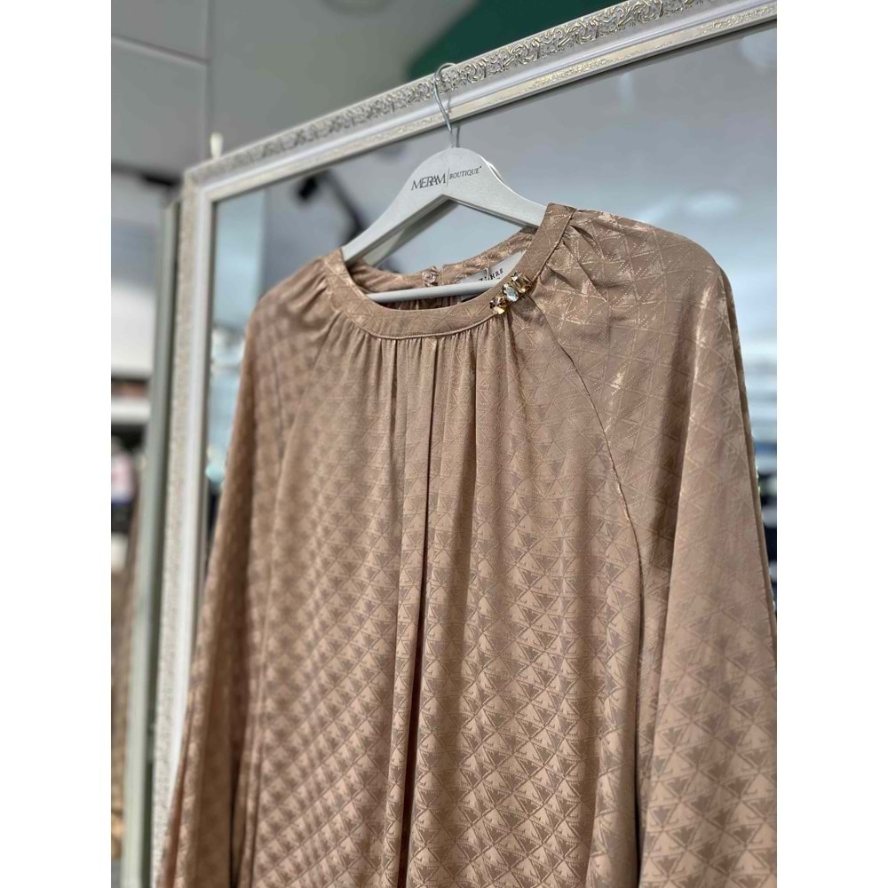 ZÜHRE GLAZE BLUZ - BEJ - 38