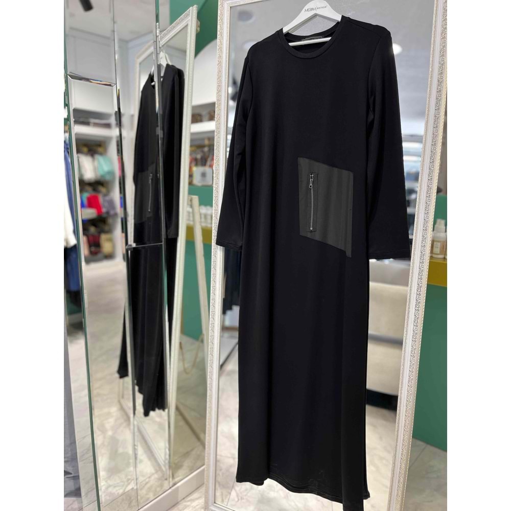 EBRU ALTAŞ DEX ELBİSE - SİYAH - 1