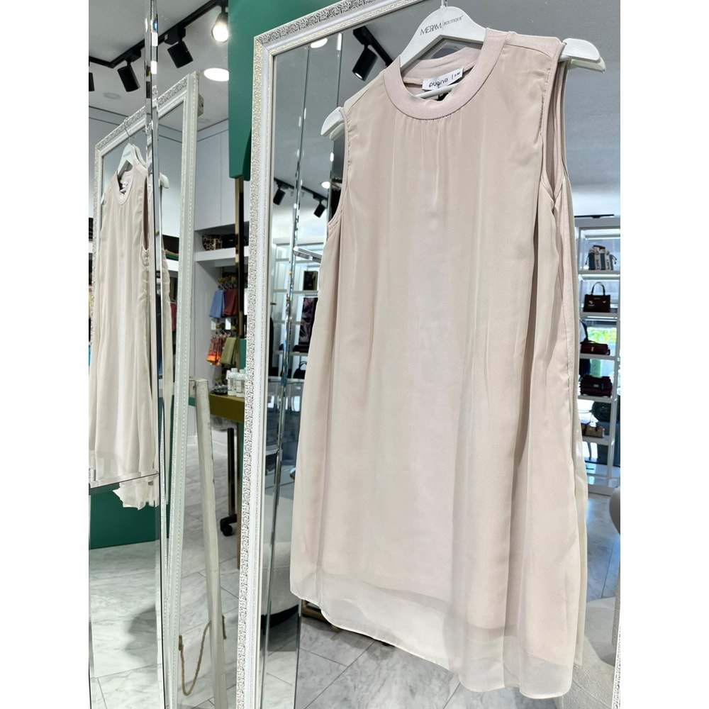 PUANE ŞİFON İÇLİK SIFIR KOLLU 10270 - BEJ - 1