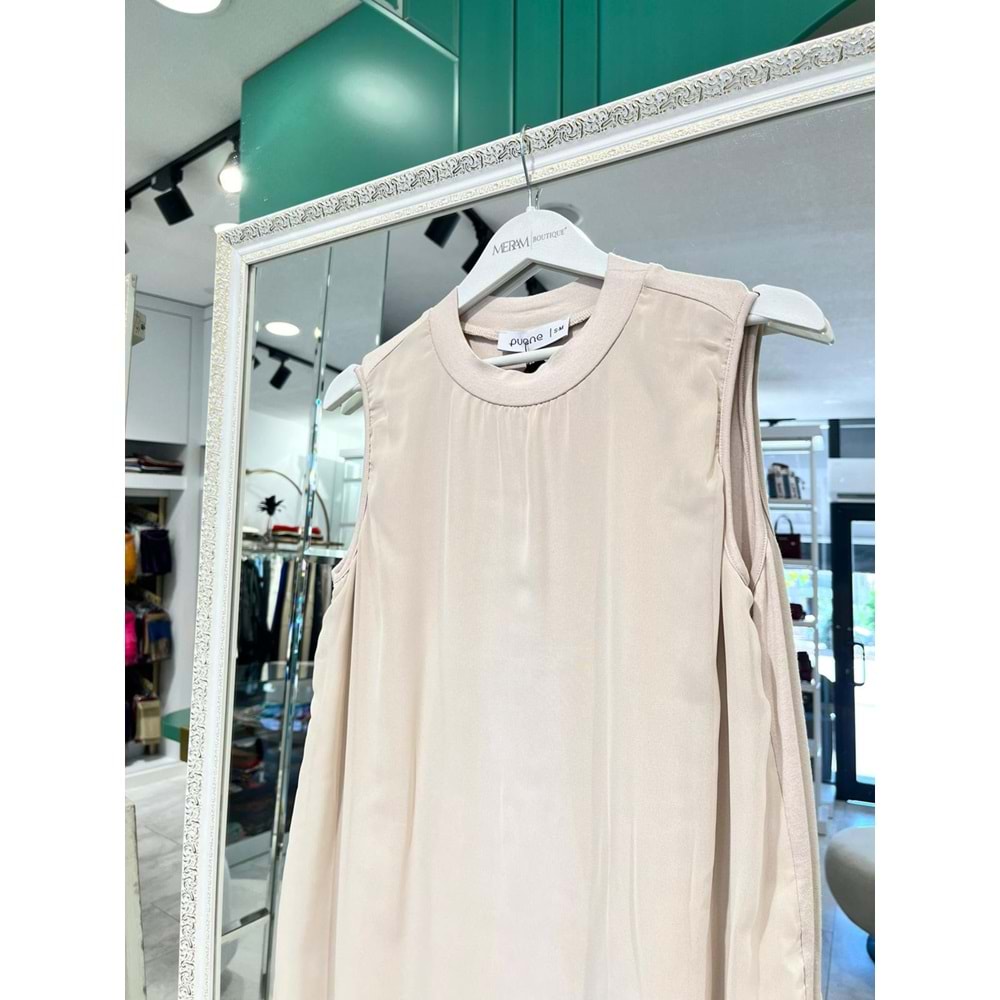 PUANE ŞİFON İÇLİK SIFIR KOLLU 10270 - BEJ - 1