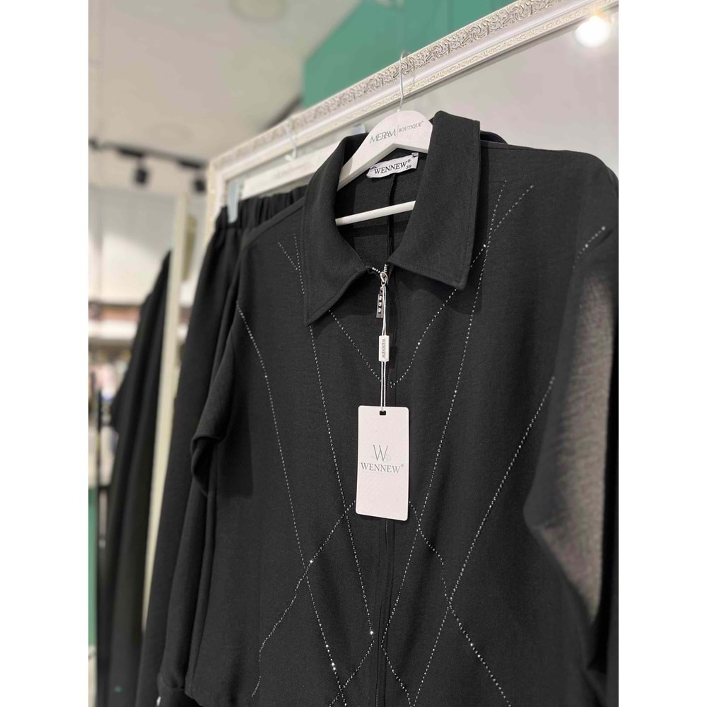 WENNEW ETEKLİ TAKIM 1602 - SİYAH - 48