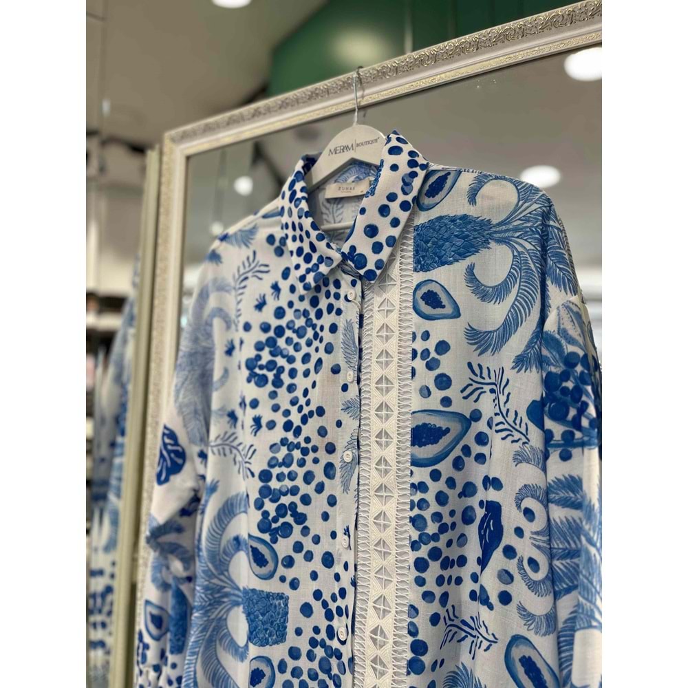 ZÜHRE GLİNT TUNİK - MAVİ - 44