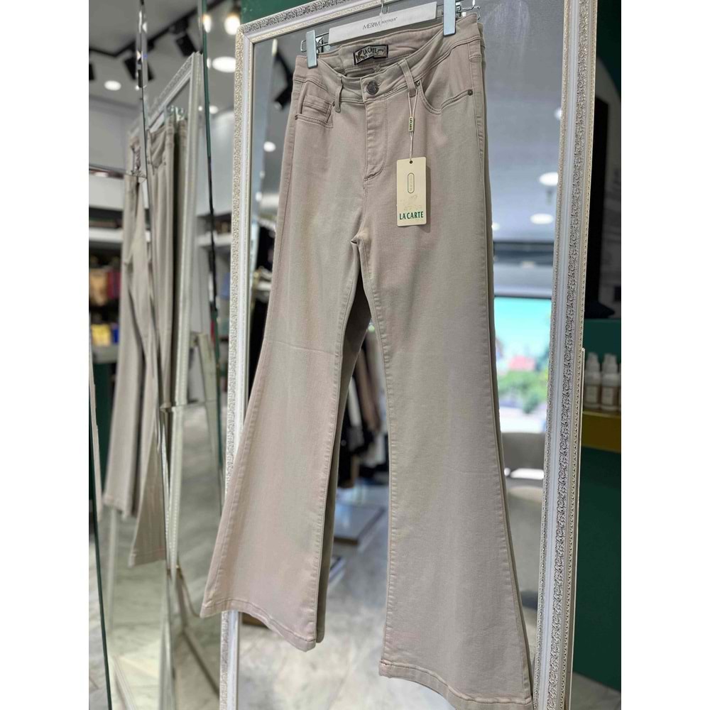 LACARTE KOT PANTOLON İSPANYOL PAÇA - BEJ - 33