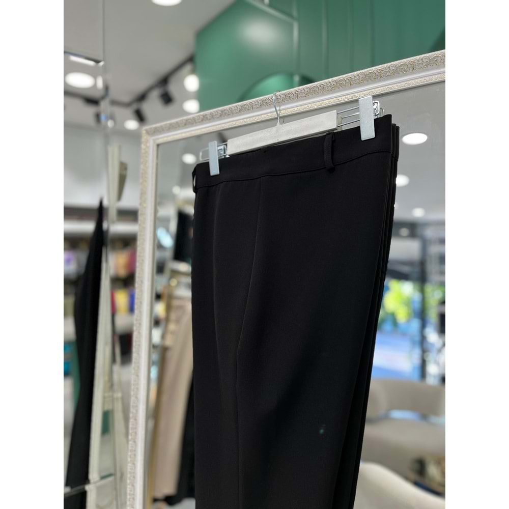 NURGÜN NERVÜRLÜ PANTOLON İSPANYOL PAÇA - SİYAH - 50