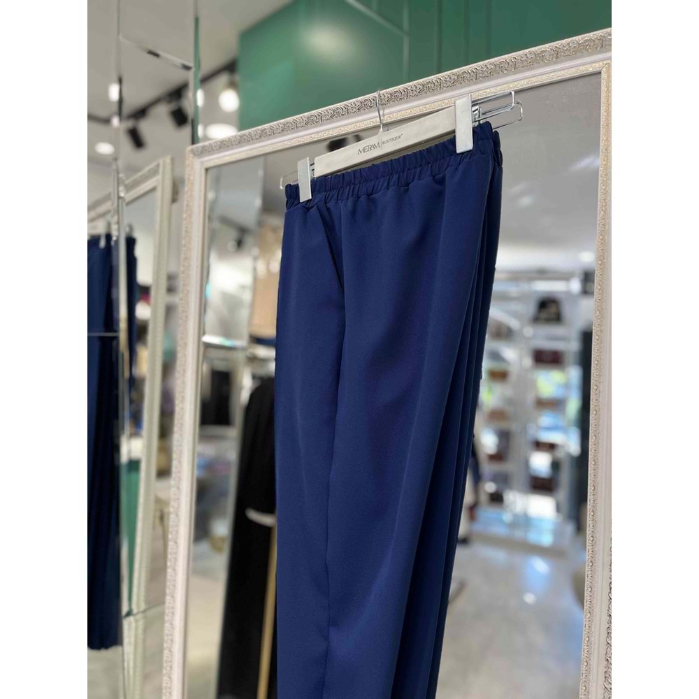 MISSEMRAMISS NERVÜRLÜ KUMAŞ PANTOLON - SAKS MAVİSİ - 44