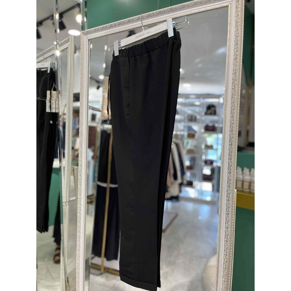 HÜMA KUMAŞ PANTOLON PAÇASI KATLI - SİYAH - 40