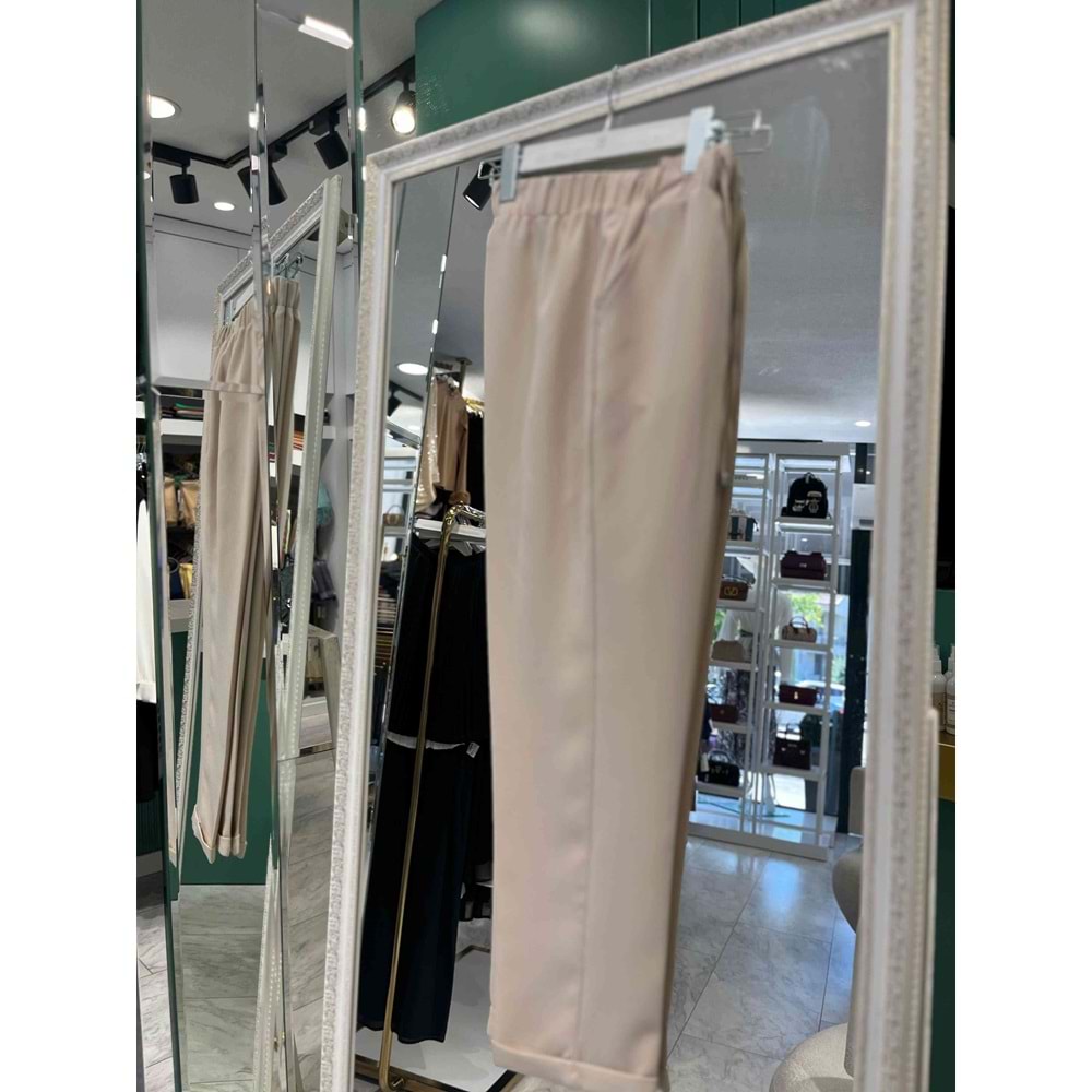 HÜMA KUMAŞ PANTOLON PAÇASI KATLI - BEJ - 40