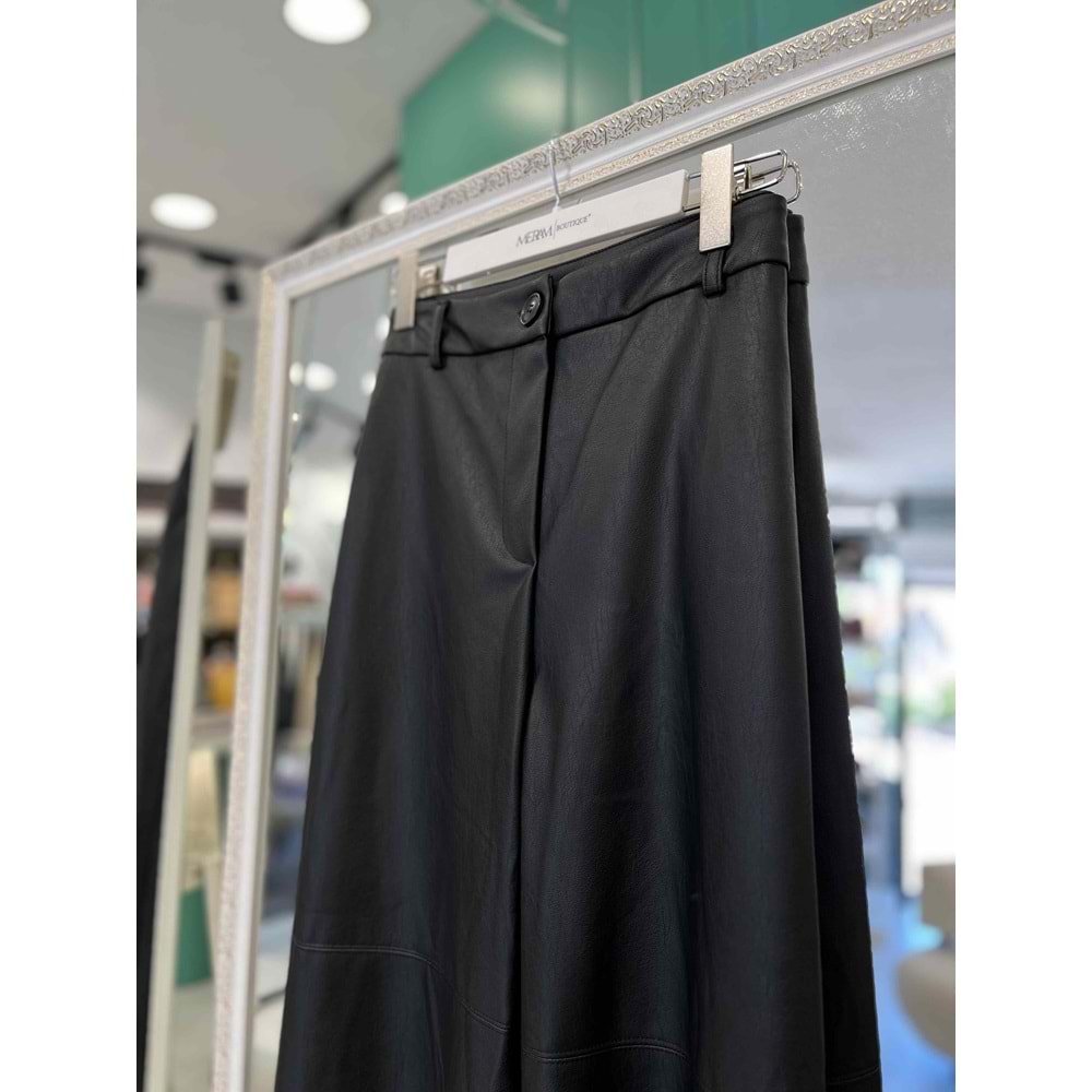 VUU BOL PAÇA DERİ PANTOLON - SİYAH - 40