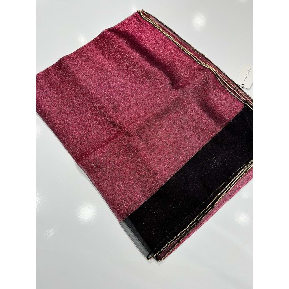 ARMANDA TAŞLI SİMLİ TÜL ŞAL %30 İPEK