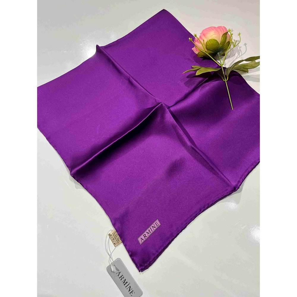 ARMİNE DÜZ RENK İPEK EŞARP - 2