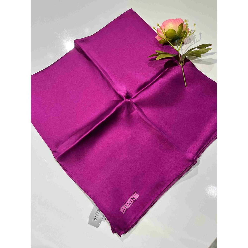 ARMİNE DÜZ RENK İPEK EŞARP - 7