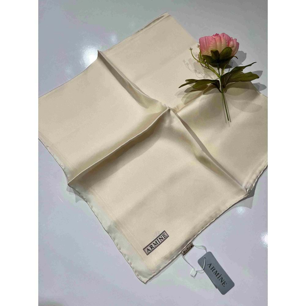 ARMİNE DÜZ RENK İPEK EŞARP - 8