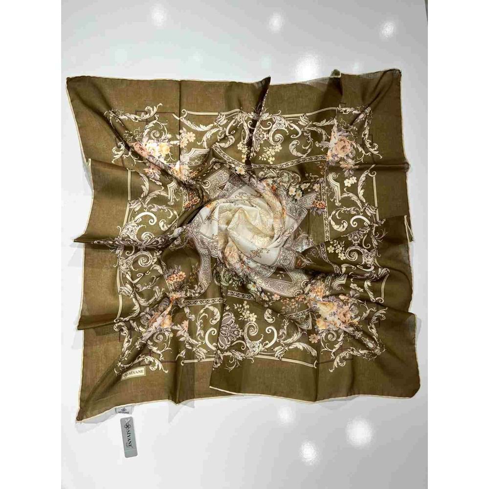 SİYANE NATUREL DESENLİ EŞARP - 14