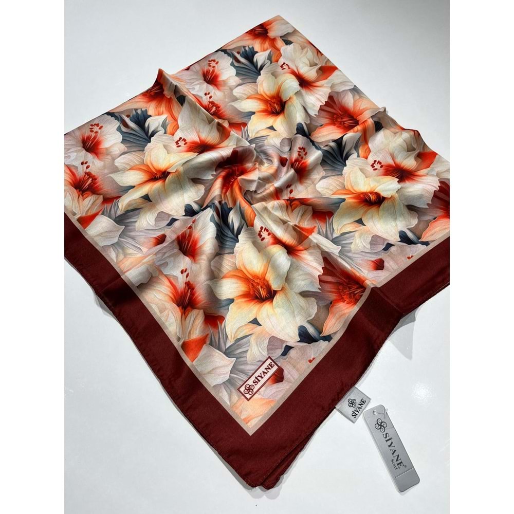 SİYANE PAMUKLU EŞARP DESENLİ - 2