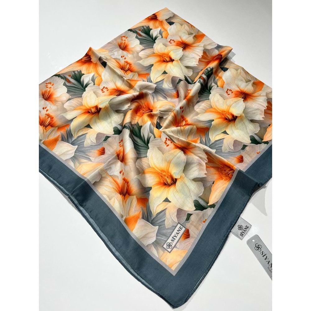 SİYANE PAMUKLU EŞARP DESENLİ - 7