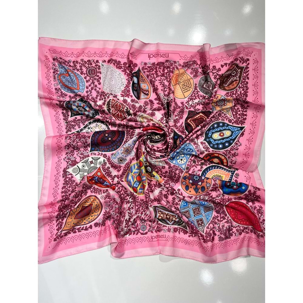 İPEKSELİ PAMUKLU EŞARP KARIŞIK DESEN - 1