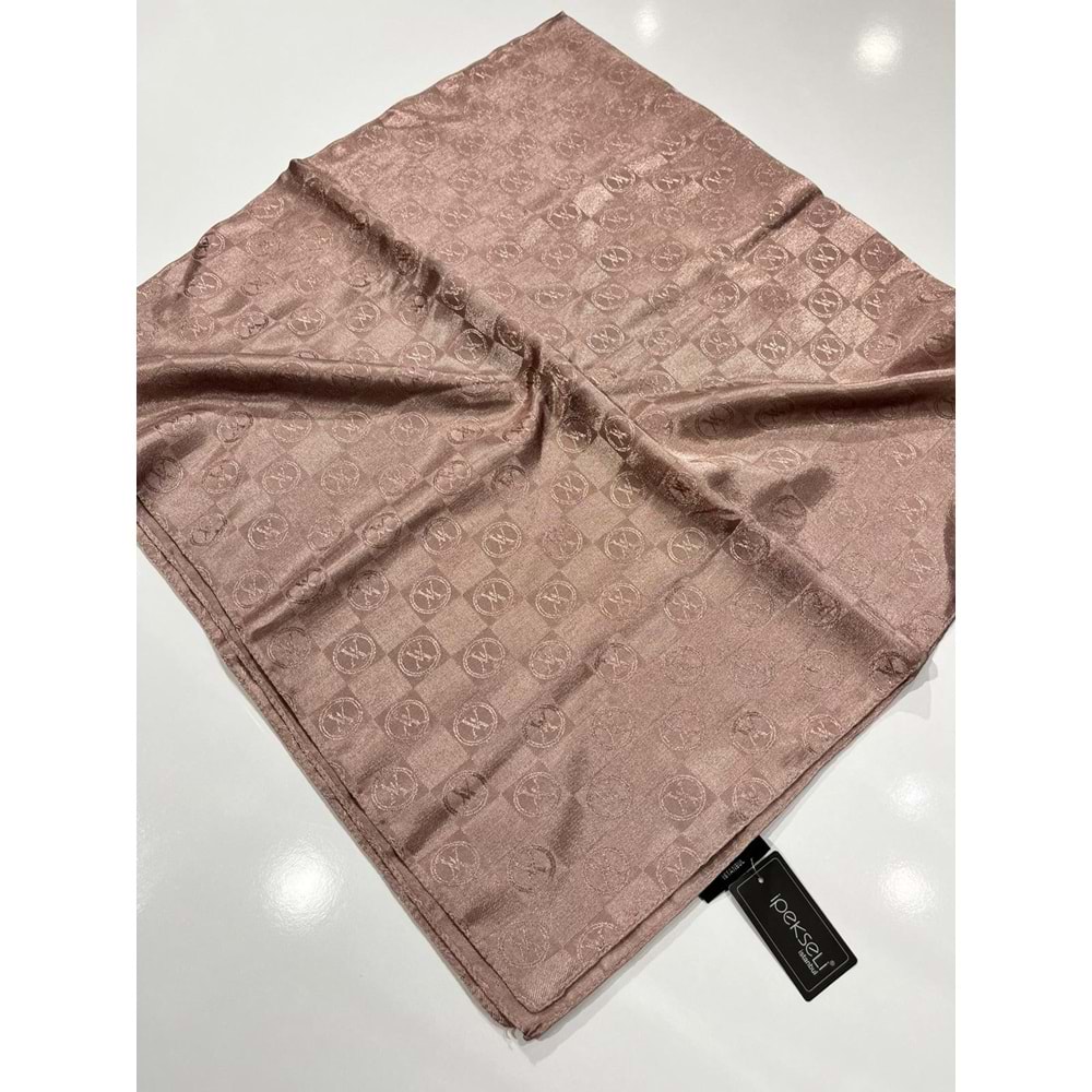 İPEKSELİ PAMUKLU LOGO EŞARP - 1