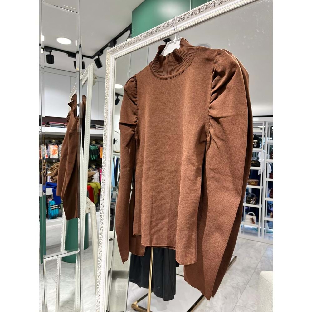 JOY IN JOY PRENSES KOL TRİKO BODY - KAHVERENGİ - STANDART