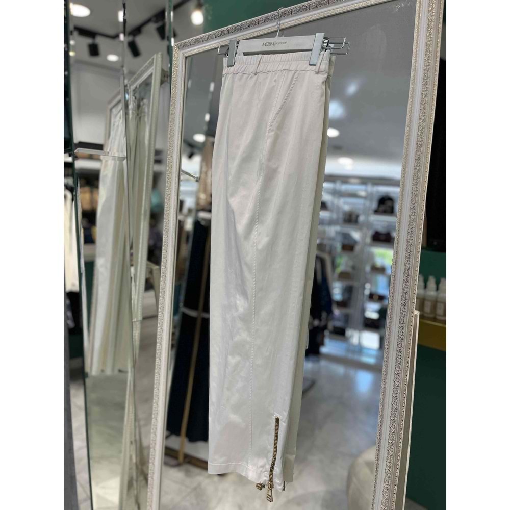 MISSEMRAMISS SATEN PANTOLON PAÇA FERMUARLI - EKRU - 44