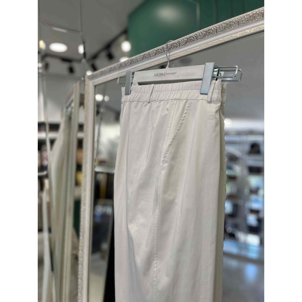 MISSEMRAMISS SATEN PANTOLON PAÇA FERMUARLI - EKRU - 44